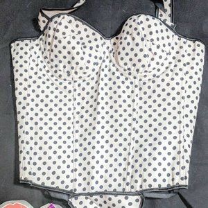Sexy Halter Polka Dots White Black Size S-2XL Over